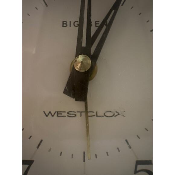 VTG Westclock Big Ben Mechanical windup clock alarm cream gold metal gear driven - Picture 4 of 12
